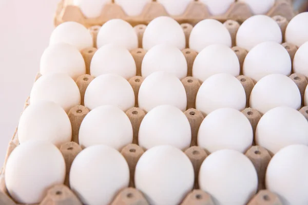 Куряче Яйце Пакеті Харчовий Фон Вид Зверху Копіювання Простору — стокове фото