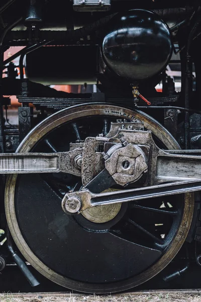 Παλιά Ατμομηχανή Τροχό — Φωτογραφία Αρχείου