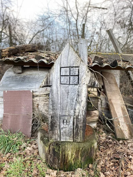 Starý Dřevěný Dům Vesnici — Stock fotografie