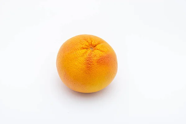 Fruta Laranja Suculenta Madura Fundo Branco — Fotografia de Stock