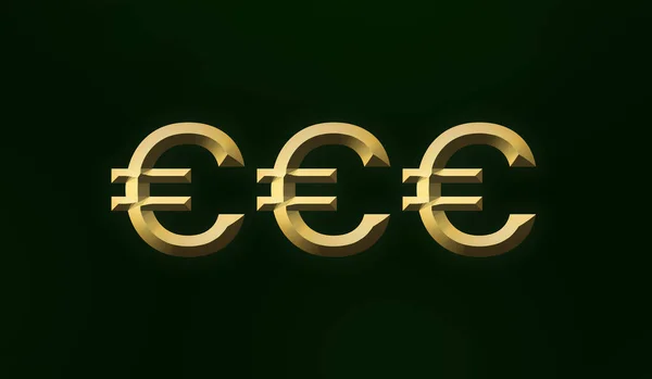 Значок Символу Євро Ілюстрація Чорному Тлі — стокове фото