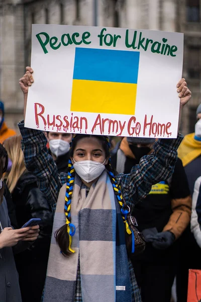 Народ Знак Протесту Проти Війни Україні — стокове фото