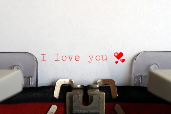 Máquina Escribir Con Mensaje Amor Texto Papel — Foto de Stock