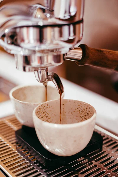 Kávéfőző Egy Csésze Espresso Val — Stock Fotó