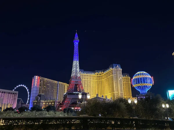 Pariserhjul Med Belysning Natten Las Vegas Usa — Stockfoto