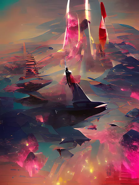 Fantasia Planeta Alienígena Ilustração — Fotografia de Stock