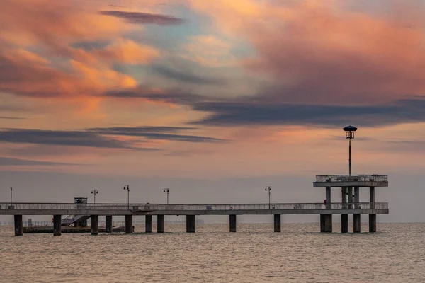 Vacker Solnedgång Över Havet — Stockfoto