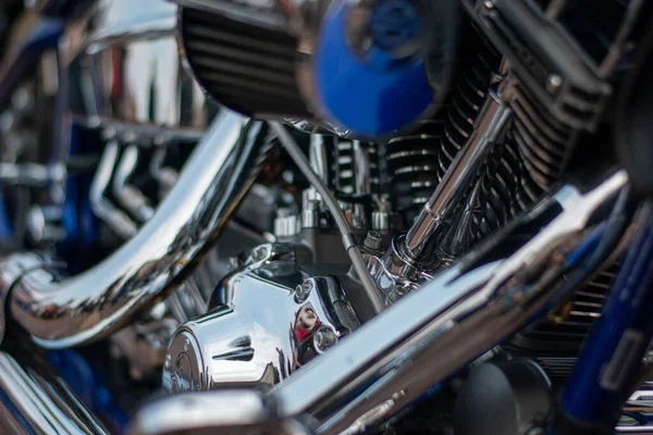 Fechar Motor Motocicleta — Fotografia de Stock