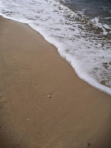 Ślady Stóp Plaży — Zdjęcie stockowe