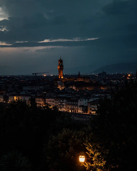 Vista Notturna Della Città Firenze Italia — Foto Stock