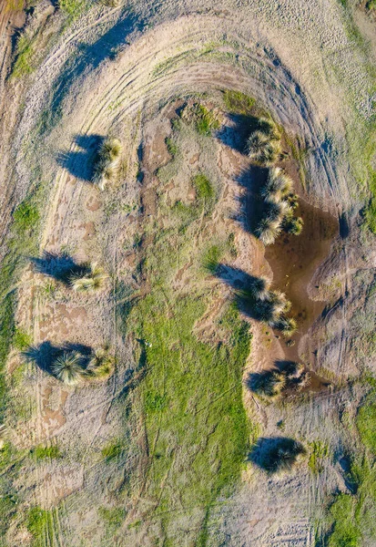 Flygfoto Över Vägen Fältet — Stockfoto