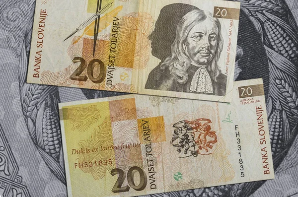 Arka Planda Bir Yığın Banknotun Yakın Plan Görüntüsü Kapat — Stok fotoğraf