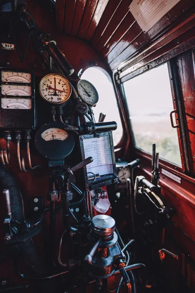 Παλιά Ατμομηχανή Μεγάλο Τροχό — Φωτογραφία Αρχείου