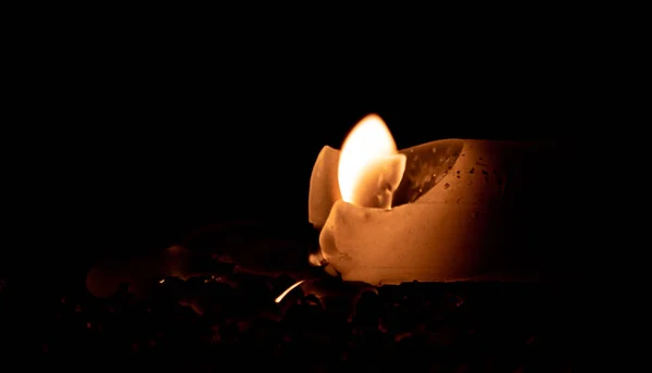 Candle Burning Dark — Stock Photo, Image