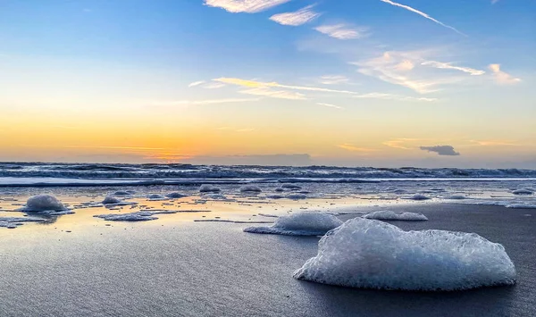 Ice Floes Beach Sunset — Stock Photo, Image