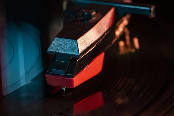 Κλείσιμο Ενός Vinyl Player Ταινία — Φωτογραφία Αρχείου