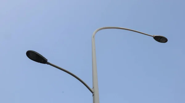 Lâmpada Rua Fundo Cidade — Fotografia de Stock