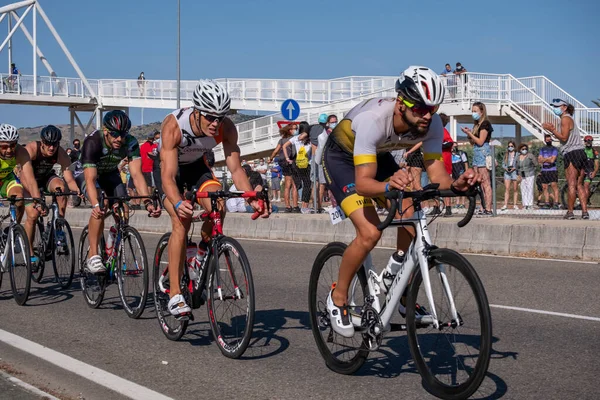 Grupo Ciclistas Compiten Ciudad —  Fotos de Stock