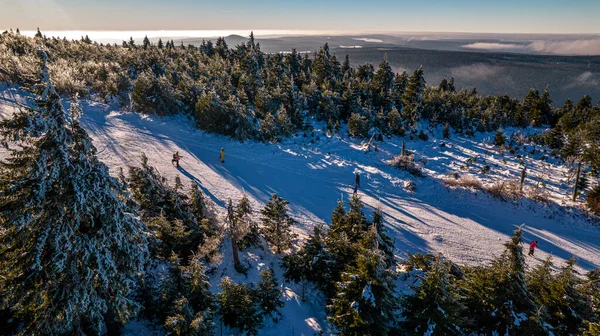 Güzel Kış Manzarasının Havadan Görünüşü — Stok fotoğraf