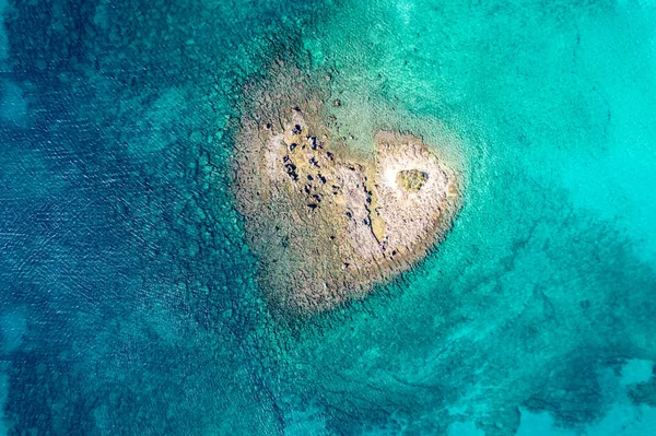 Vista Aerea Dell Isola Del Mar Mediterraneo Nel Nord Israele — Foto Stock