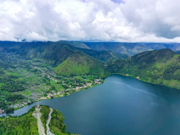 Vista Aerea Del Fiume Montagna — Foto Stock