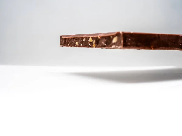 Barras Chocolate Fundo Branco — Fotografia de Stock