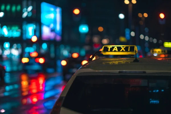 blurred background of taxi car on the street