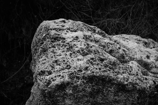 Foto Preto Branco Uma Pedra — Fotografia de Stock