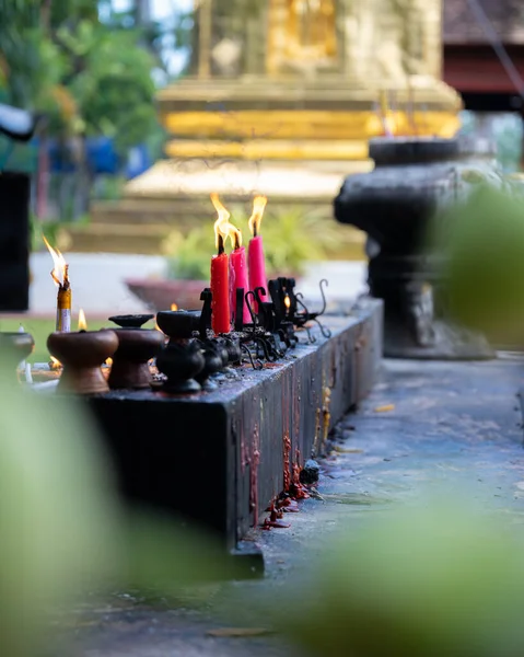 Velas Templo Del Sepulcro Santo Ciudad Tailandia — Foto de Stock