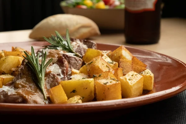 Batatas Assadas Com Batata Legumes — Fotografia de Stock