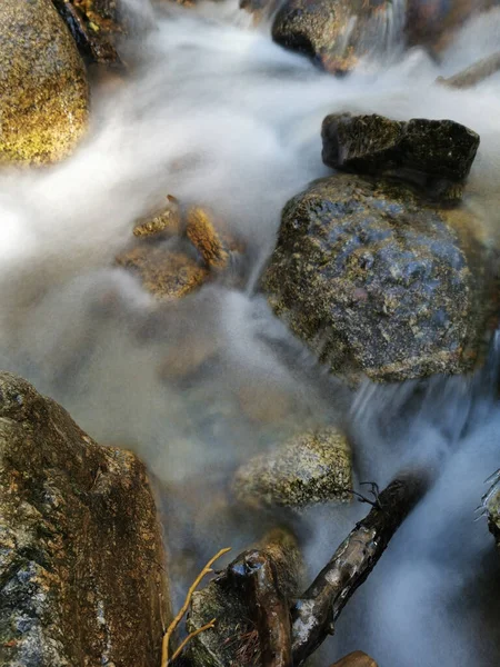 Vackert Vattenfall Skogen — Stockfoto