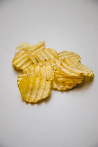 Картопляні Чіпси Білому Тлі — стокове фото