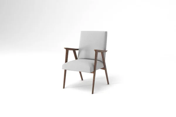 Białe Krzesło Odizolowane Jasnym Tle Ilustracja — Zdjęcie stockowe