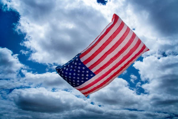 American Flag Waving Wind — Stock Photo, Image