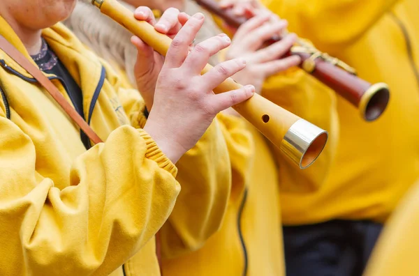 Nahaufnahme Eines Musikers Der Trompete Spielt — Stockfoto