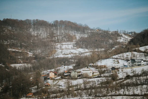 Schöne Aussicht Auf Das Dorf Den Bergen — Stockfoto