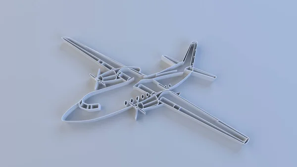 Darstellung Des Flugzeugs Auf Weißem Hintergrund — Stockfoto