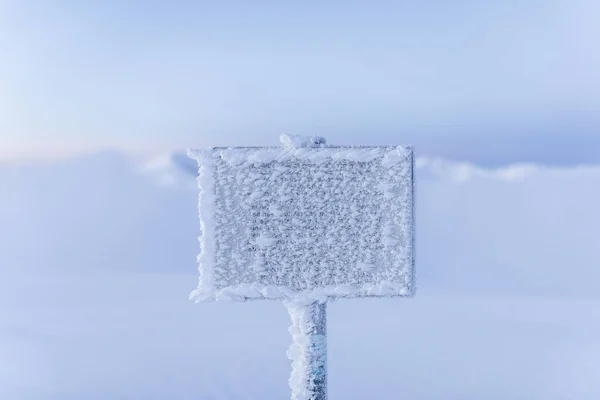 Signo Congelado Invierno Parque — Foto de Stock