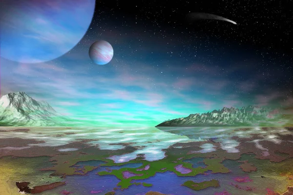 Інопланетна Планета Елементи Цього Зображення Мебльовані — стокове фото