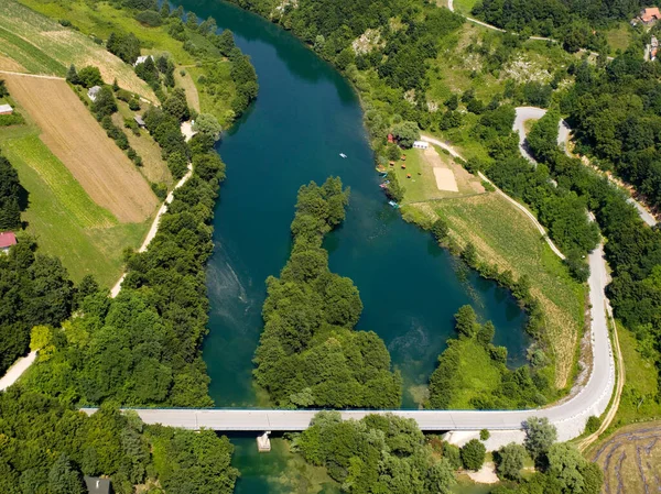 Vista Aérea Del Río Bosque —  Fotos de Stock