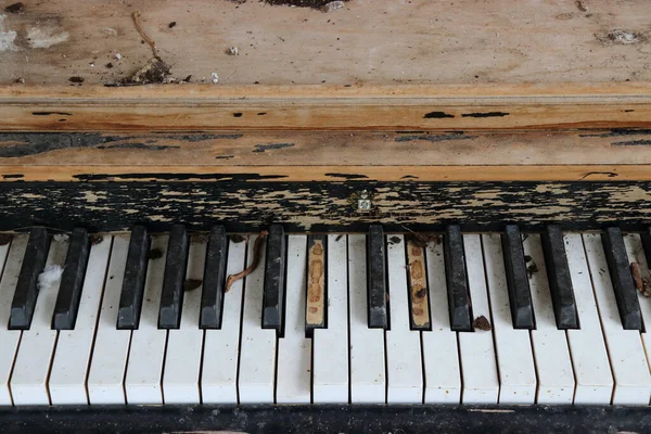 Teclado Piano Con Notas Musicales — Foto de Stock