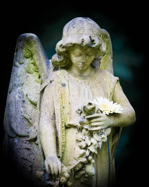 Statua Dell Angelo Nel Cimitero — Foto Stock