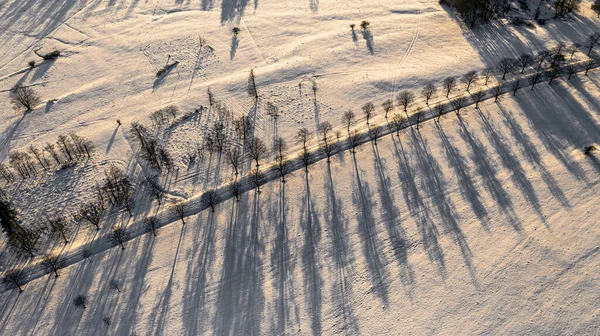 Снігова Покрита Дорога Взимку — стокове фото