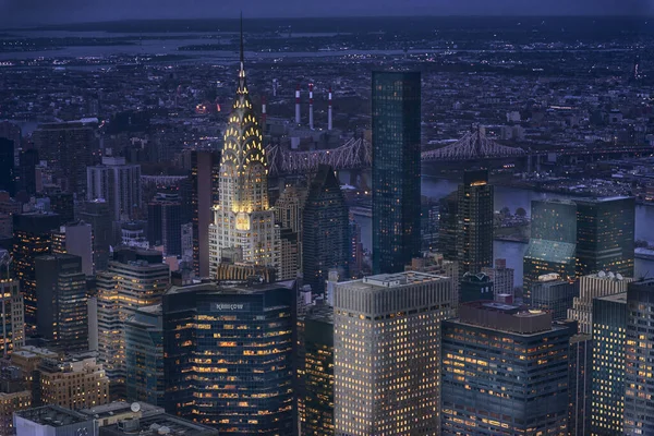 Нью Йоркський Міський Пейзаж Вночі — стокове фото