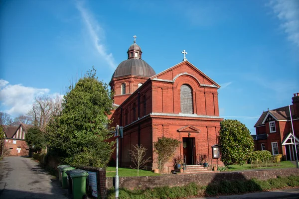 Vue Sur Une Église Par Une Journée Ensoleillée Été Chapelle — Photo