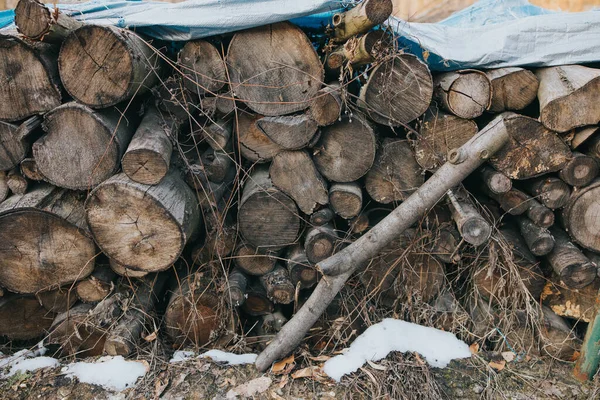 Kış Için Yakacak Odun Yığını — Stok fotoğraf