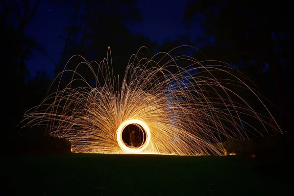 Fogos Artifício Céu Noturno — Fotografia de Stock