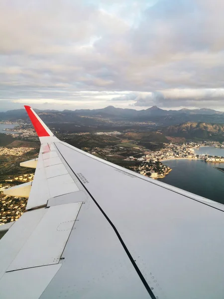 Widok Okna Samolotu Samolotu — Zdjęcie stockowe