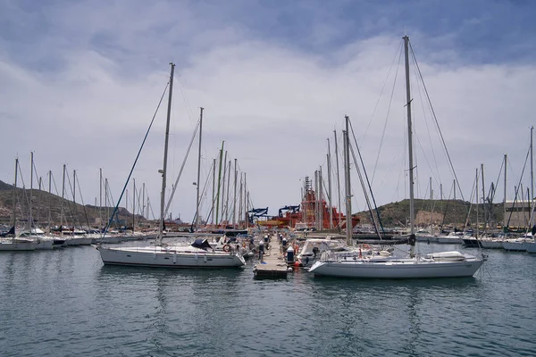 Jachty Porcie Morza Śródziemnego Lecie — Zdjęcie stockowe