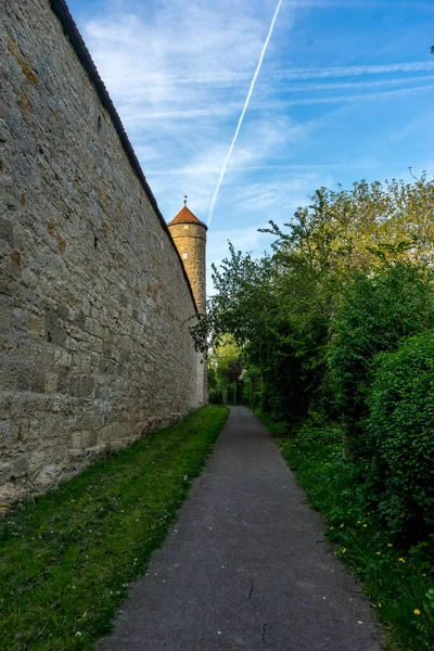 Stary Średniowieczny Zamek Mieście Rothenburg Der Tauber Hiszpania — Zdjęcie stockowe